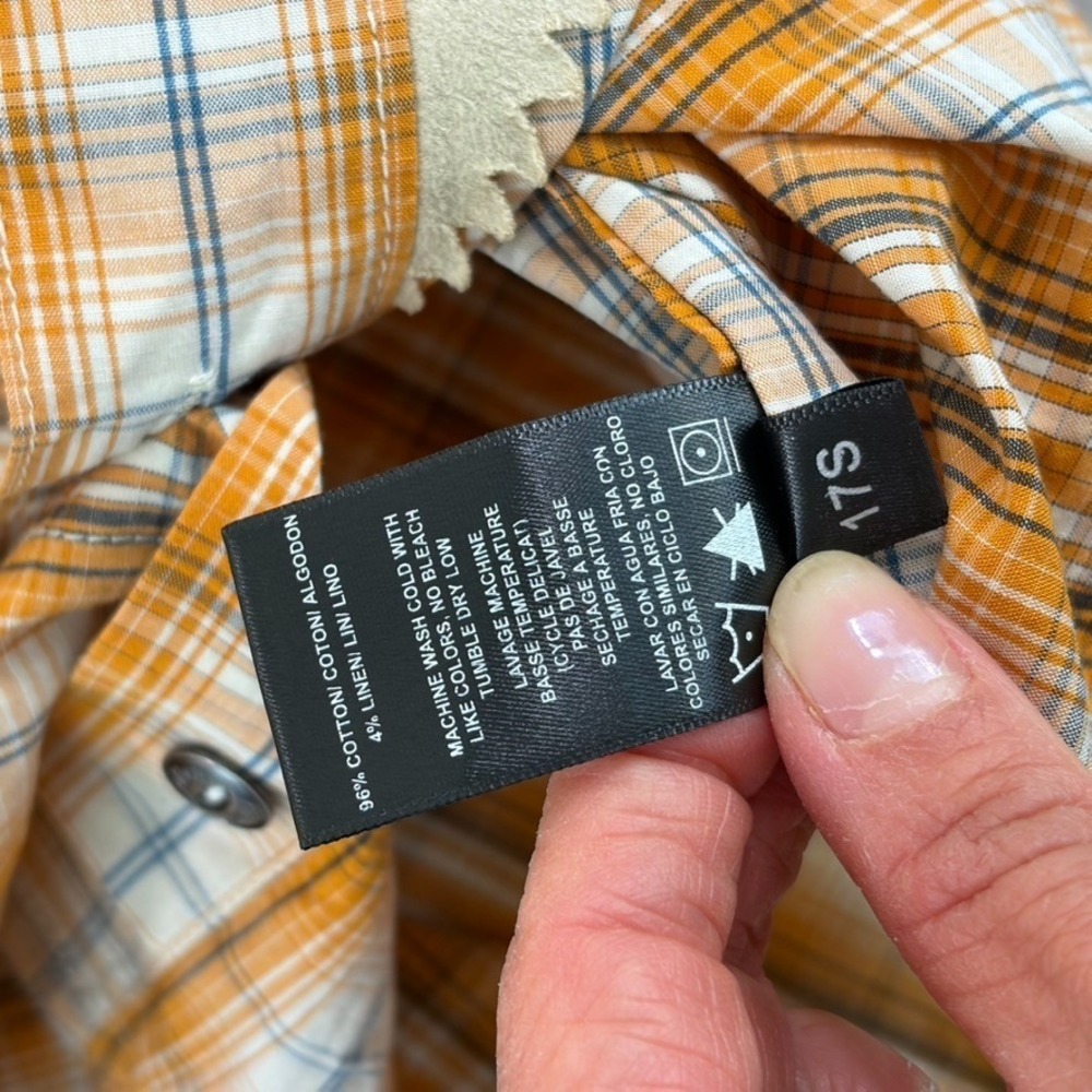 Kuhl Crinkle Linen Blend Hiking Shirt in Gold Plaid Men 2XL Short Sleeve NWOT - Picture 7 of 7